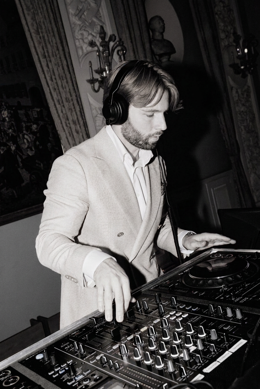 DJ Vejlgaard playing a castle ballroom in Copenhagen